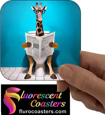 Giraffe Reading Paper On Toilet