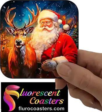  Father Christmas Santa with Reindeer 2