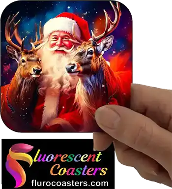  Father Christmas Santa with Reindeer 3