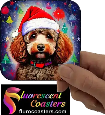  Poodle Dog Wearing Christmas Hat 2