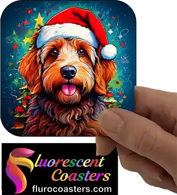Labradoodle Dog Wearing Christmas Hat 1