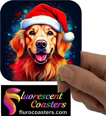  Golden Retriever Dog Wearing Christmas Hat 1