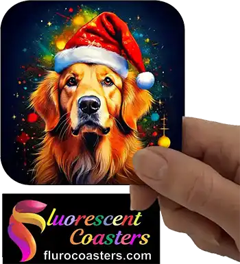  Golden Retriever Dog Wearing Christmas Hat 3