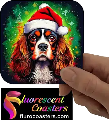 Cavalier King Charles Spaniel Dog Wearing Christmas Hat 1