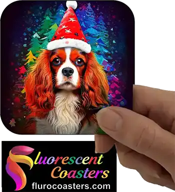 Cavalier King Charles Spaniel Dog Wearing Christmas Hat 2
