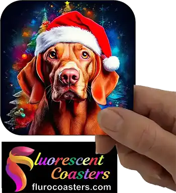  Hungarian Vizsla Dog Wearing Christmas Hat 2